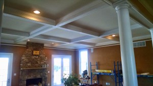 Alternate view of Custom Wood Box Ceiling - Same room as above examples 1 & 2